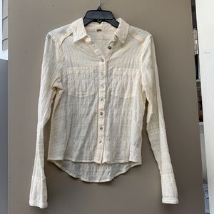 Free People Long Sleeve Button Down Top (sz S)
